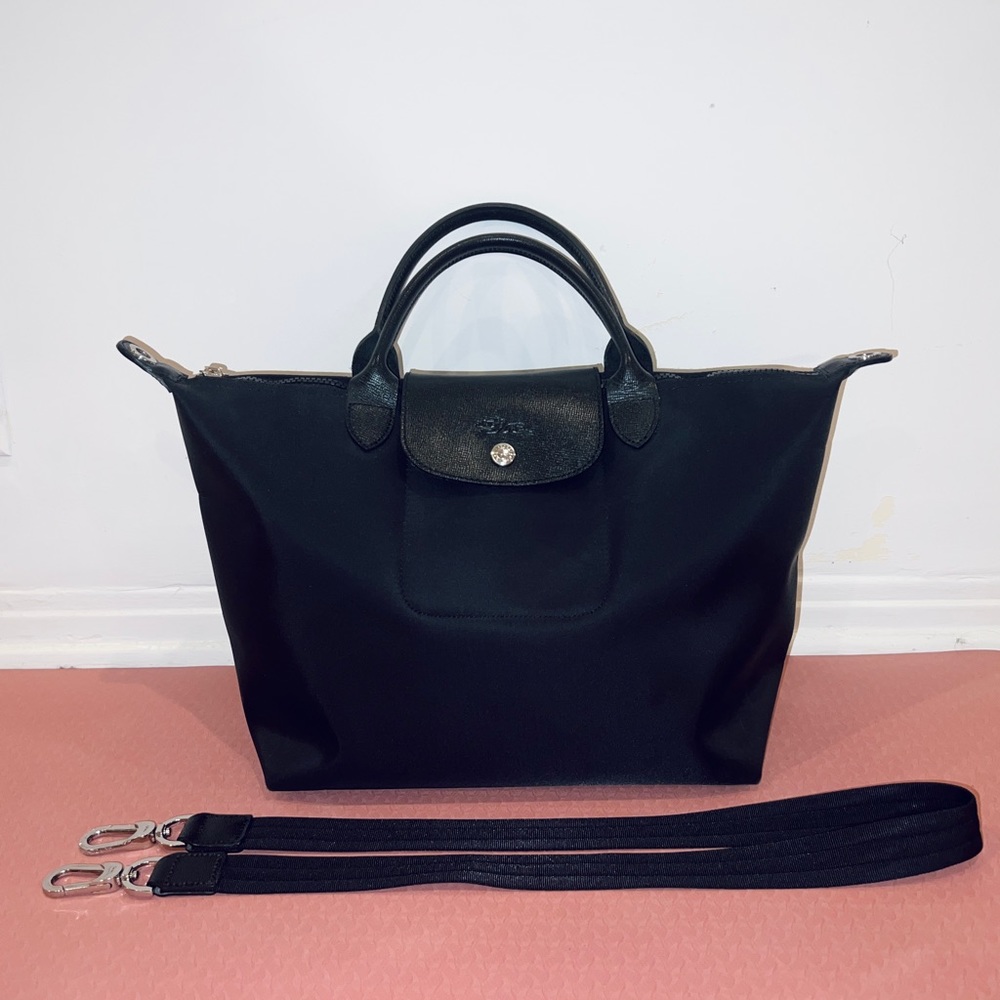 Longchamp Shoulder Bag Black Nylon Le Pliage Neo